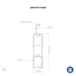 Bản vẽ thiết kế nan cửa cuốn khe thoáng Comax, Model: CL (số 1)