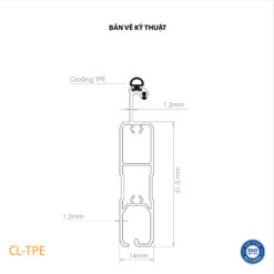 Bản vẽ thiết kế nan cửa cuốn khe thoáng Comax, Model: CL-TPE (số 1)