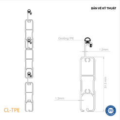 Bản vẽ thiết kế nan cửa cuốn khe thoáng Comax, Model: CL-TPE (số 2)