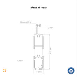 Bản vẽ thiết kế nan cửa cuốn khe thoáng Comax, Model: CS (số 1)