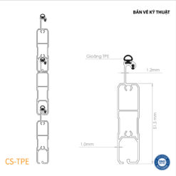 Bản vẽ thiết kế nan cửa cuốn khe thoáng Comax, Model: CS-TPE (số 2)