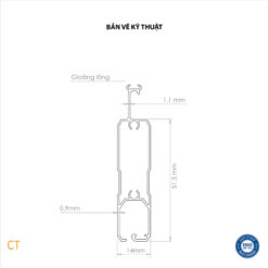 Bản vẽ thiết kế nan cửa cuốn khe thoáng Comax, Model: CT (số 1)