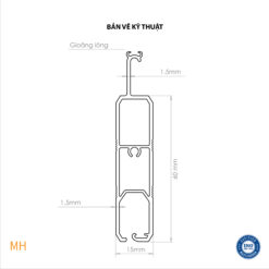 Bản vẽ thiết kế nan cửa cuốn khe thoáng Master-Havy, Model: MH (số 1)