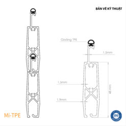 Bản vẽ thiết kế nan cửa cuốn khe thoáng Master-Lighting, Model: Mi-TPE (số 2)