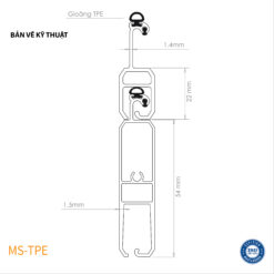 Bản vẽ thiết kế nan cửa cuốn khe thoáng Master-Sunnex, Model: MS-TPE (số 1)