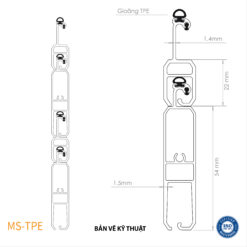 Bản vẽ thiết kế nan cửa cuốn khe thoáng Master-Sunnex, Model: MS-TPE (số 2)